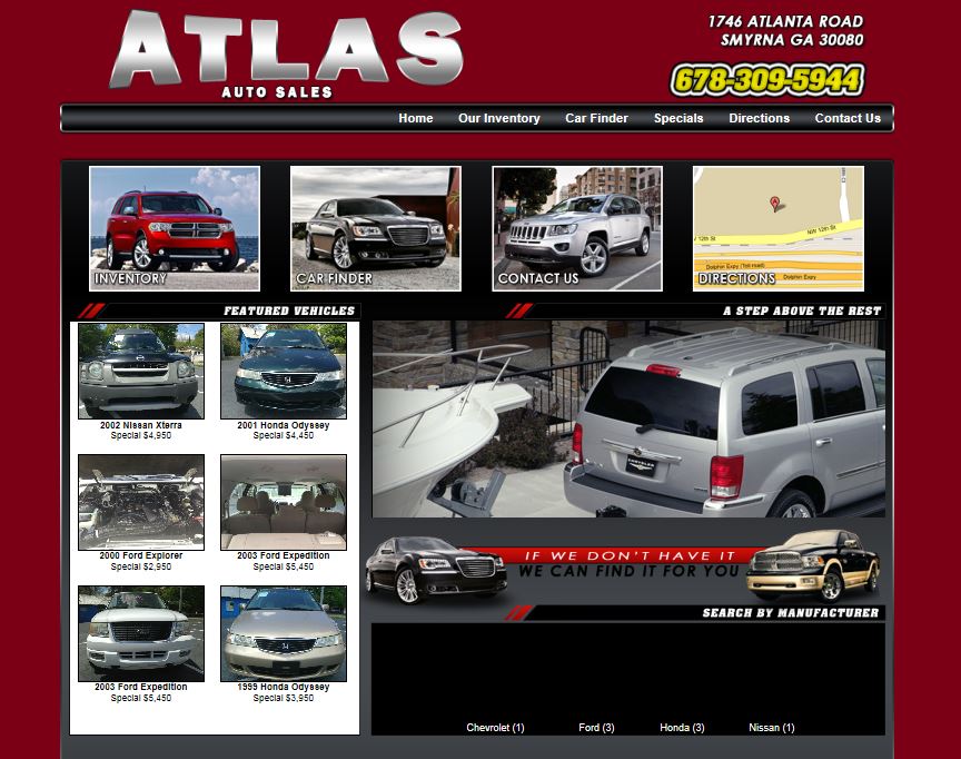 Team Releases a New site for Atlas Auto Sales Auto